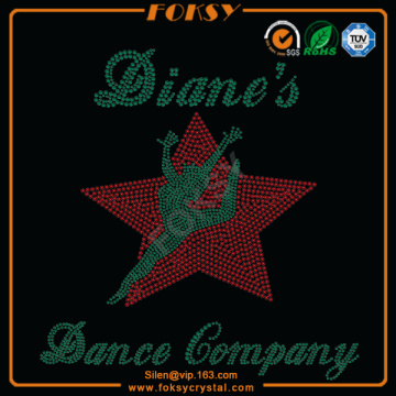 Red Star with Dancer hot fix crystals patterns