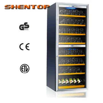 wood white wine cabinet steel handle no vibration compressor wall mounted wine cooler STH-S180 wine refrigerator cabinet