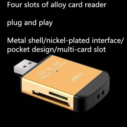 Aluminum Alloy Four-in-One Portable Flash Memory Card Reader