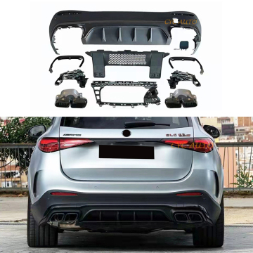 Nuovo stile GLC63S AMG Diffusore posteriore con punte di scarico nero o argento lucido per Mercedes Benz GLC Classe X254 2024