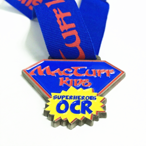 Aangepaste zilveren zinklegering glazuur kleurclub medaille