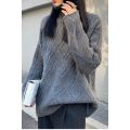 winter new women's full wool knitted sweater