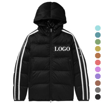 Best Price OEM&ODM Men's Winter Padded Hooded Black Polyester Outdoor Down Coat