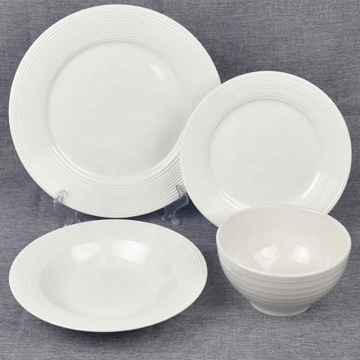 Wholesale 16PCS White Plates - Bulk Ceramic Dinnerware for Restaurants and Homes