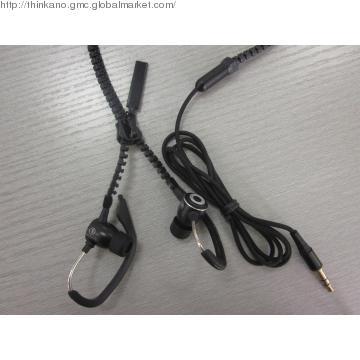 Fashionable Zipper Earphone Ear Hook Headphone