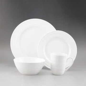 Wholesale Luxury Restaurant Porcelain Embossed Dinnerware