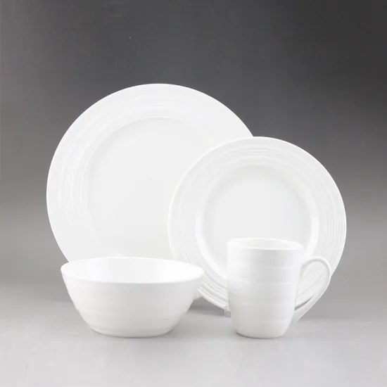 Wholesale Luxury Restaurant Porcelain Embossed Dinnerware