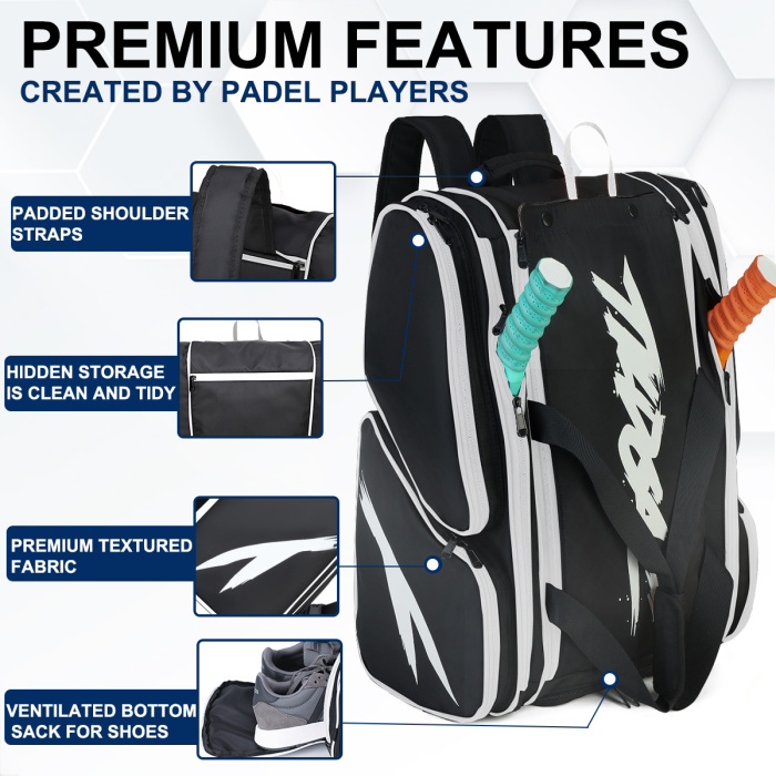 Padel Racket Sports Bags for Pickelball Backpack Bag