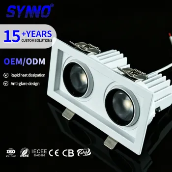 Aluminum Double Heads Square Ceiling Recessed LED Downlight