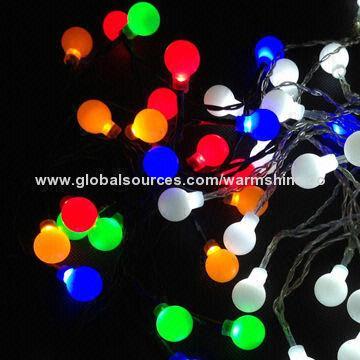Colorful Holiday LED Christmas Ball Lights with CE and RoHS Marks, OEM and ODM Orders Welcomed