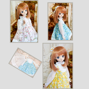 BJD Blue/Pink/Yellow Dress Suit for SD/DD/MSD Size Doll