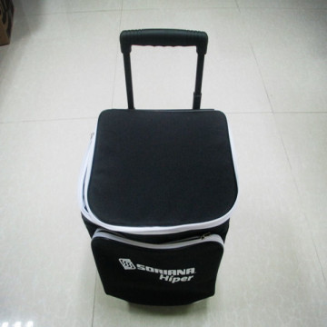 2014 Newest Fashion Portable Black 600D Oxford Cloth Travel Leather Bag With Draw Bar