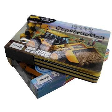 Stylish board book with toys