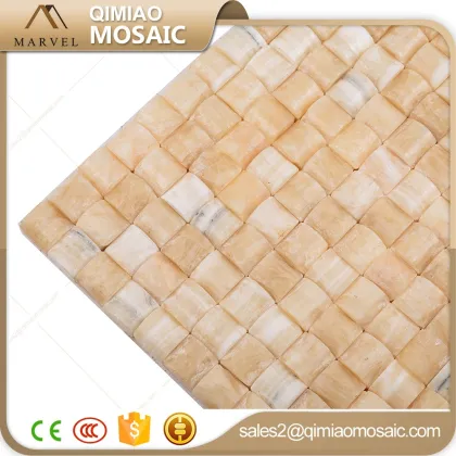 Chinese Style Yellow Jade Marble Mosaic Artificial Stone Wall Tiles