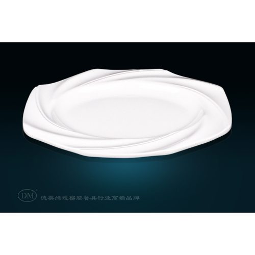 Placa de porção oval de melamina de 10 polegadas