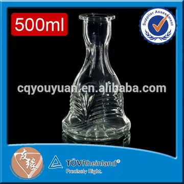 China new design 750ml large thick wall flint clear glass hookah bottle