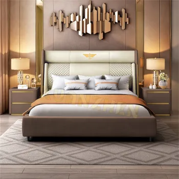 Factory Sale: Gold Stainless Steel King Size Bed Furniture