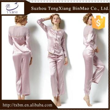 100% silk pajama;with elegant less for women