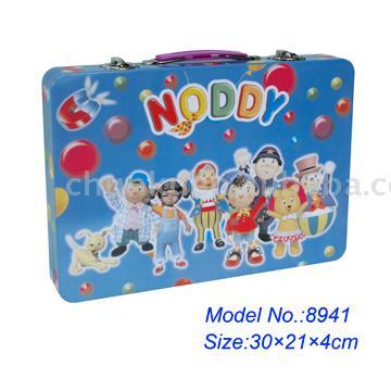 Packing pencil box with handle pencil holder