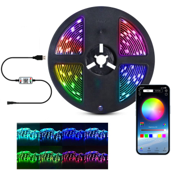 Music Sync Addressable RGBIC LED Strip Light - 65.6ft/20m with BT 5050 Technology and Alexa Compatibility