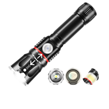 Warsun 800LM Camping Taschenlampe: Multifunktional, Aluminium, zoombar, LED COB, wiederaufladbar und USB-Lieferbar mit dem unteren Magneten