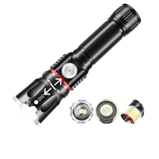 WARSUN 800Lm Camping Flashlight: Multi-functional, Aluminium, Zoomable, LED COB, Rechargeable & USB Chargeable with Bottom Magnet