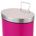 red semi round pedal bin