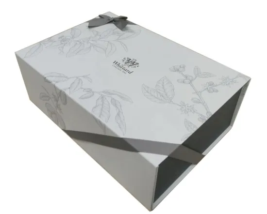 High quality elegant foldable tea box with ribbon