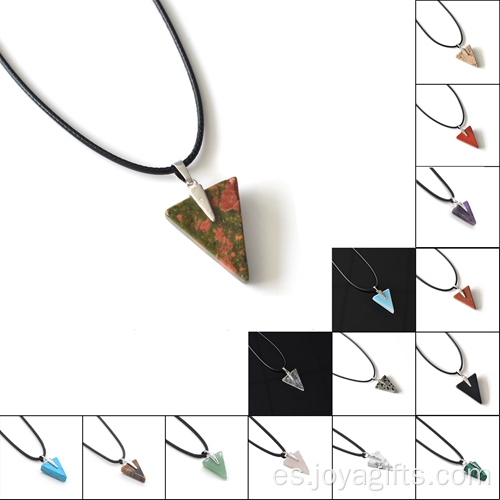 Colgante triangular de piedras preciosas semipreciosas, encantos triangulares de Chakra curativos para la fabricación de joyas