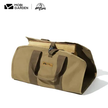MOBI GARDEN Portable Firewood Storage Bag - Large Capacity Canvas Handbag for Camping Equipment