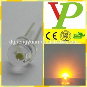 0.5w 8mm amber straw hat led diodes