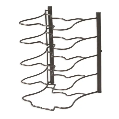 Heavy Duty Bronze Cookware Kitchen Organizer Rack Simple Houseware Cabinet Pantry Pan Rack and Pot Lid Organizer Rack Holder