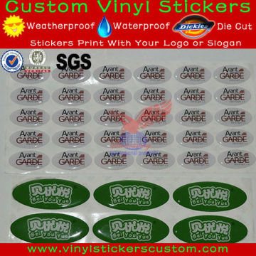 custom oval shape clear epoxy stickers