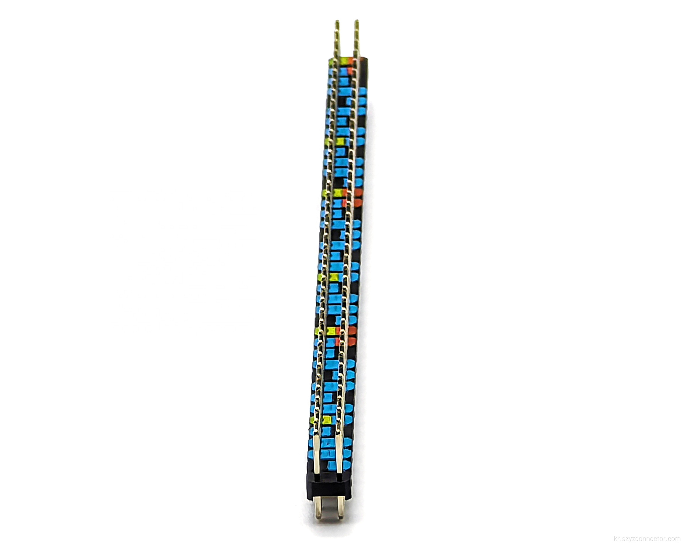 2.54mm 핀 헤더 이중 행 직선 SQ0.64mm