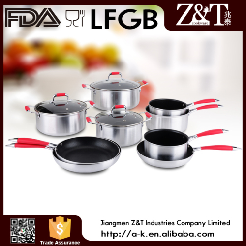 New product aluminum non-stick cookware set with satin coating