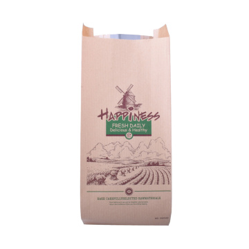 Flat Bottom Brown Paper Bread Bag With Window