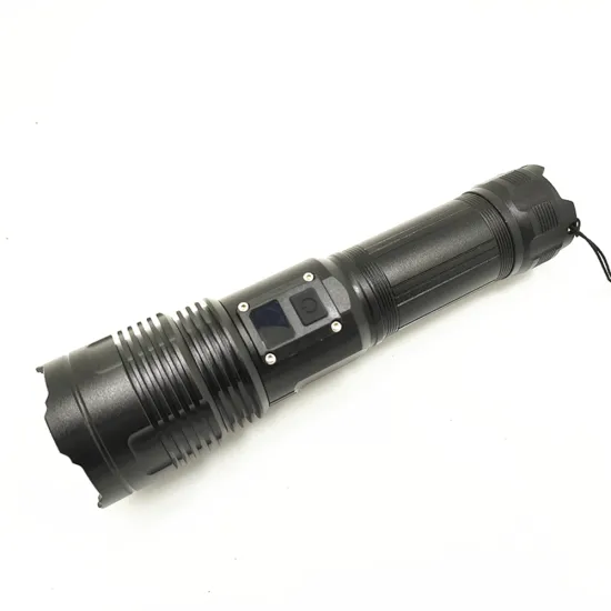 30W Long Range 2000m 3000Lumens Flashlight with Lotus Flower Attack Head, Type-C Fast Charging, and Digital Power Display