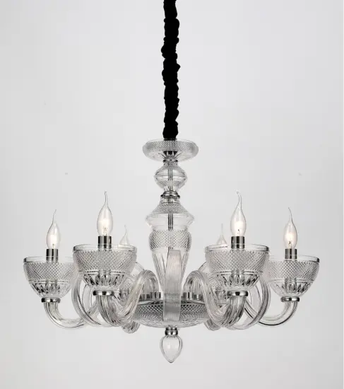 Modern Minimalist Living Room Indoor Design Glass Chandelier