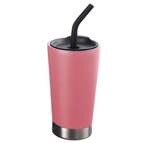 Tragbare isolierte Becher-Tumbler-Becher mit Deckel-Strohhalm