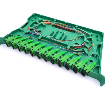 24 Port Fiber Optic Splice Tray with Pigtail and Adapter for Cabinet Patch Panel