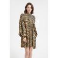 Shift Dress animal print Long Sleeve Casual Dress