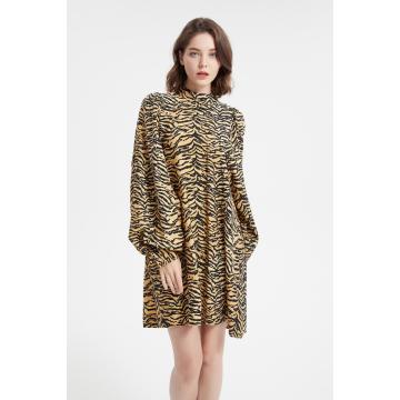 Shift Dress animal print Long Sleeve Casual Dress