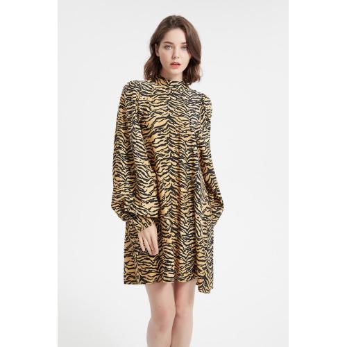 Shift Dress animal print Long Sleeve Casual Dress