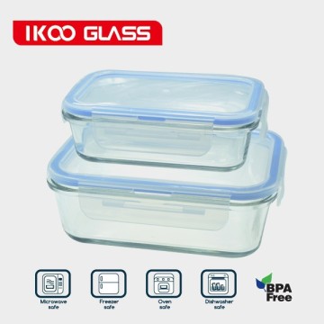 lock style rectangle glass food storage box