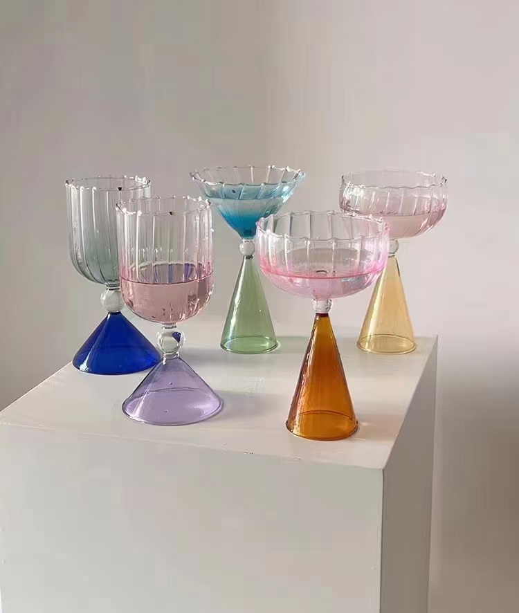 Colorful Glass Crystal Wine Glass No Handle