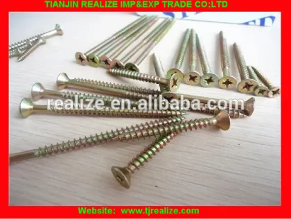 yellow zinc double csk head philips pozi chipboard screws