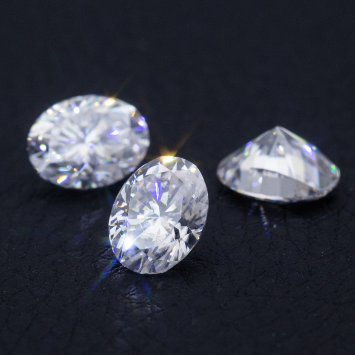 พลอย Moissanite สีขาวรูปไข่ 7x9 มม. สำหรับแหวนแต่งงาน