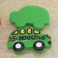 30*22MM resin cute mini school bus blue no hole keyring charm