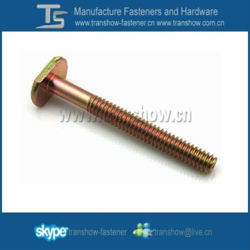 yellow zinc plated steel T bolt
