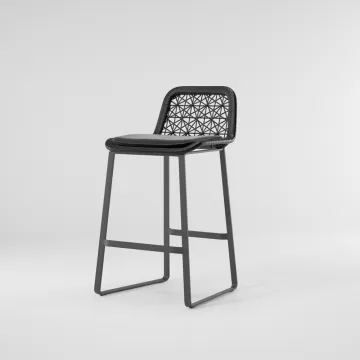Modern Patio Garden Aluminum Frame Rattan Woven Outdoor High Bar Chair